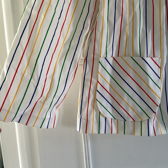 Vintage 80’s Christel White Rainbow Stripped Blazer - Picture 3 of 6